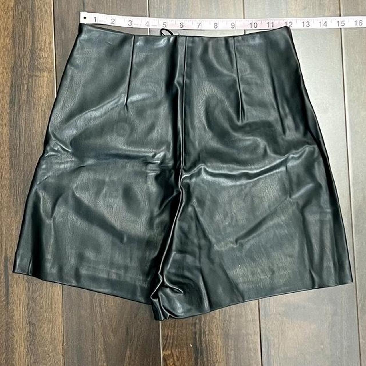 Zara black high waisted faux leather shorts
