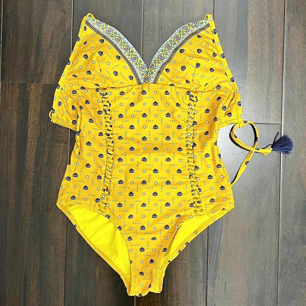 Jessica simpson store yellow swimsuit