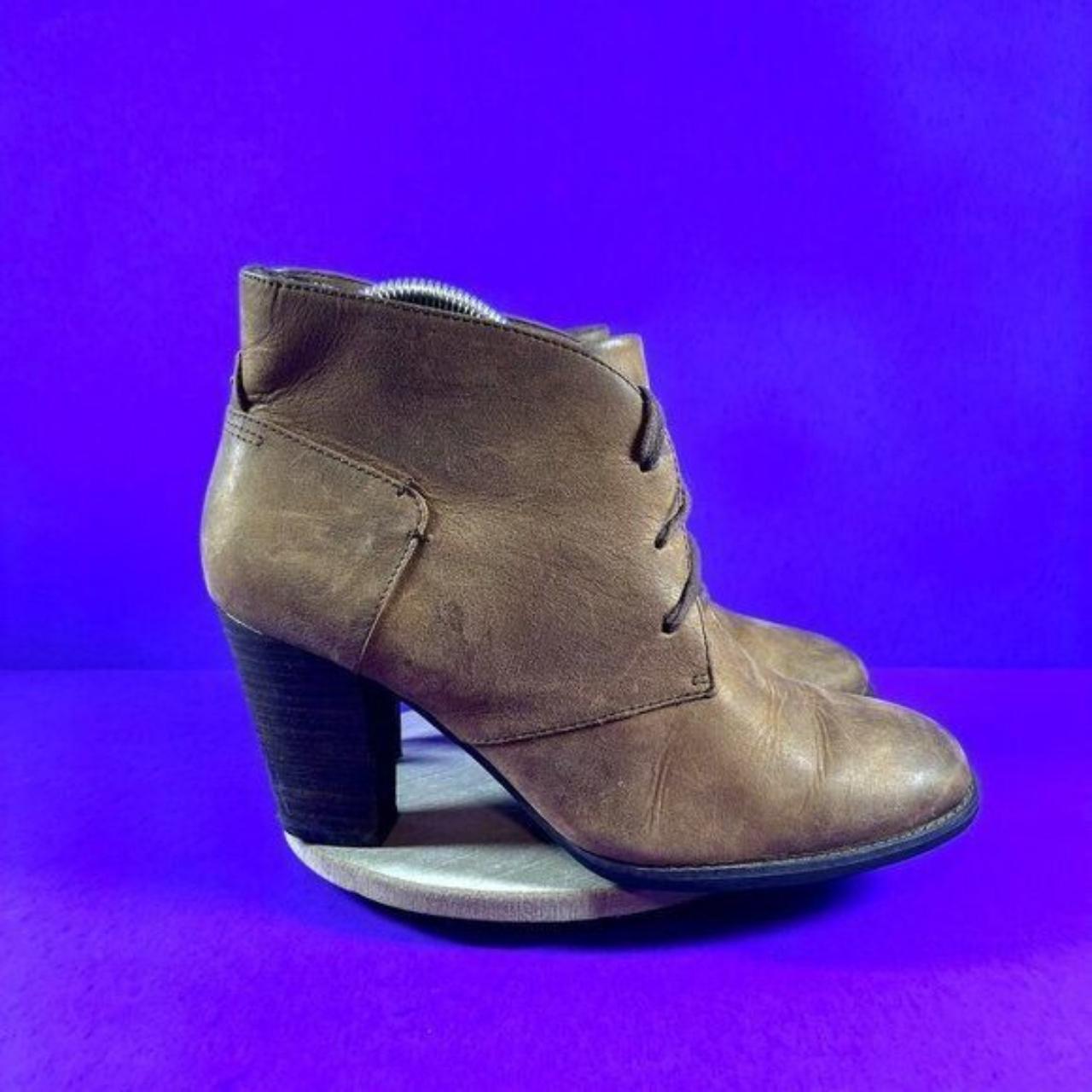 Clarks Indigo Women s Brown Leather Lace Up Block. Depop