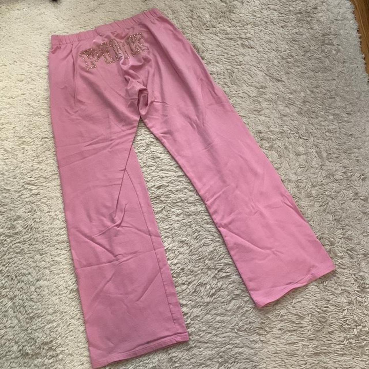 Victoria Secret PINK bling campus Sweat pants size xl Pink And Silver Bling