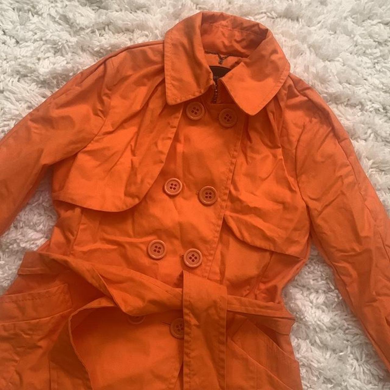 Y2K Orange BCBGMaxAzria trench coat Vintage 2000s