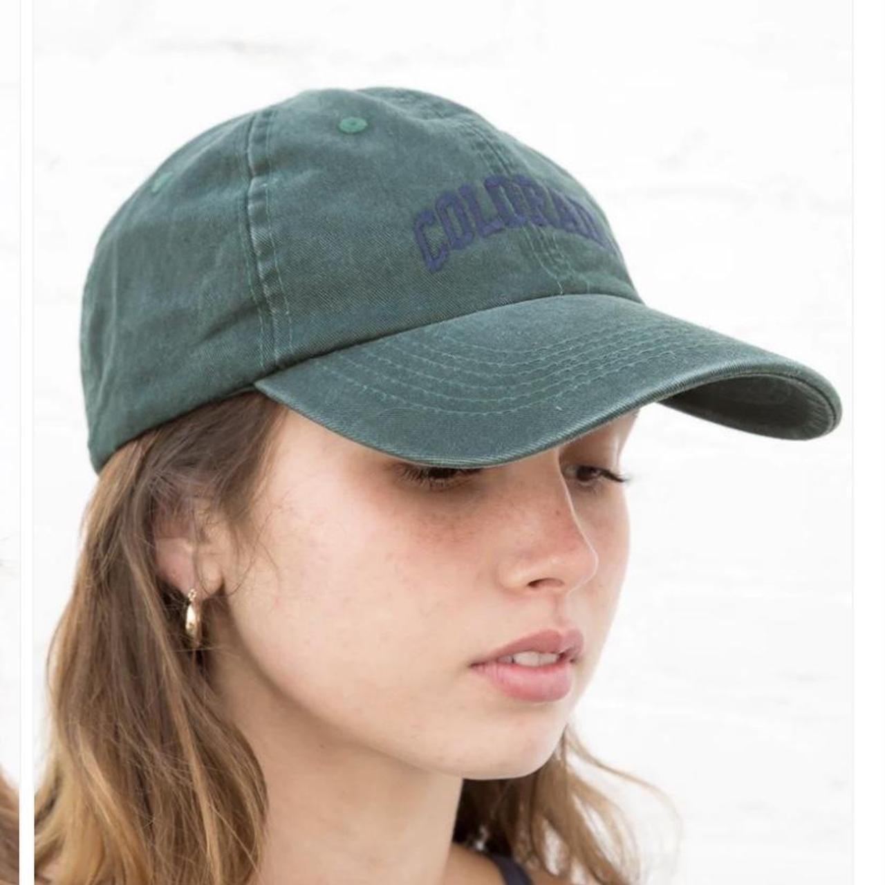 Brandy Melville Women's Green and Navy Hat (2)
