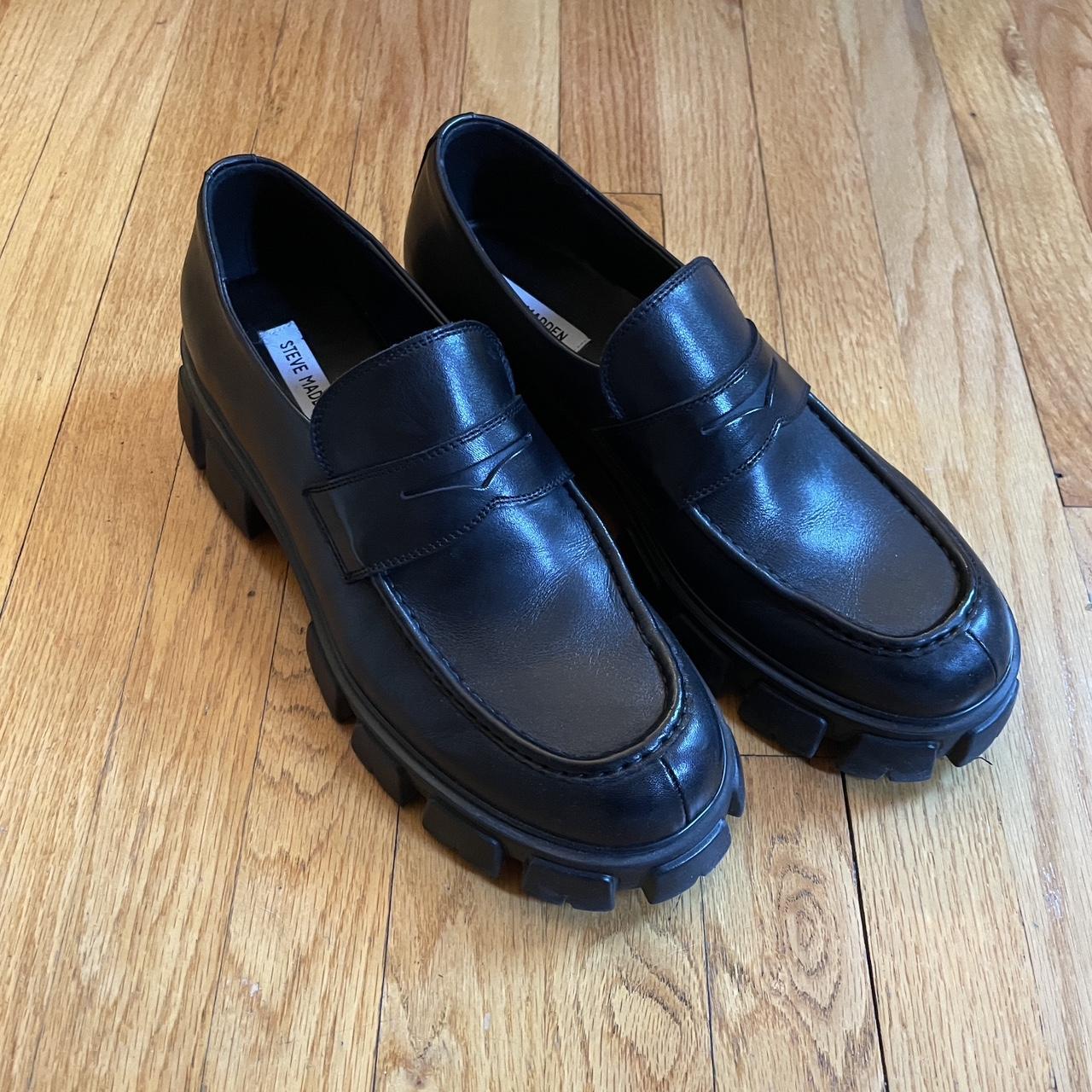 Steve Madden Men's Black Loafers | Depop