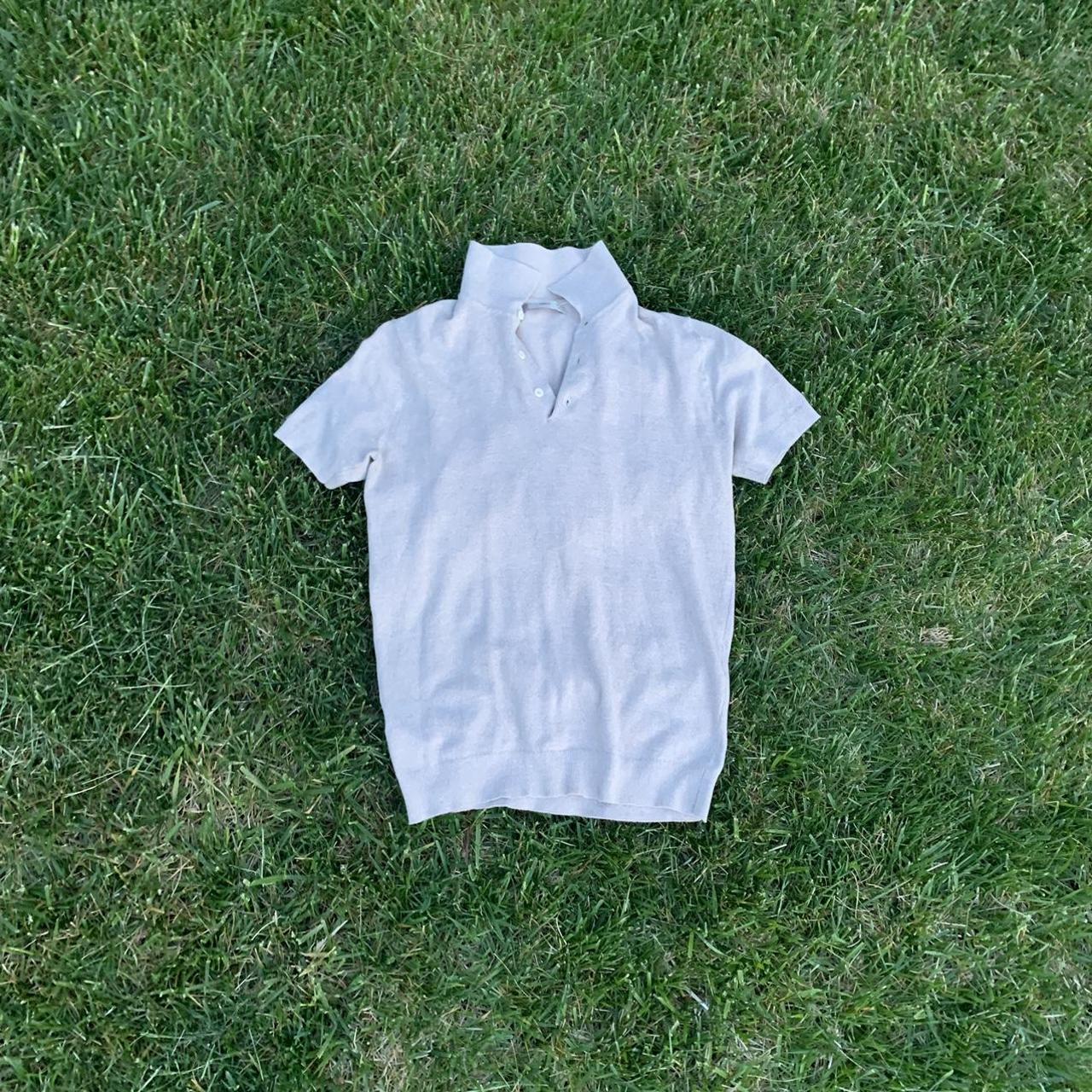 Mango Men's Cream Poloshirts Depop