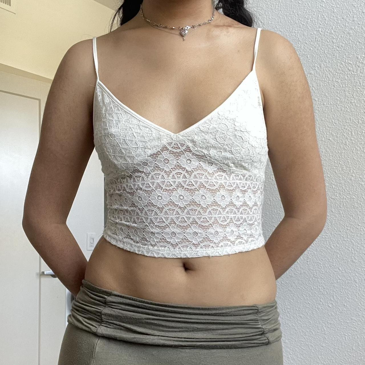 Cropped Tank Forever 21 Lace Top NWT Baby Pink Seamless Seamless Lace-Trim  Cropped Tank Top, image size:1280x1280