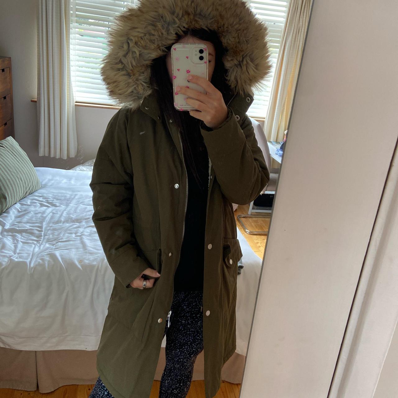 Whistles green sherpa lined parka. Drawstring option. Depop