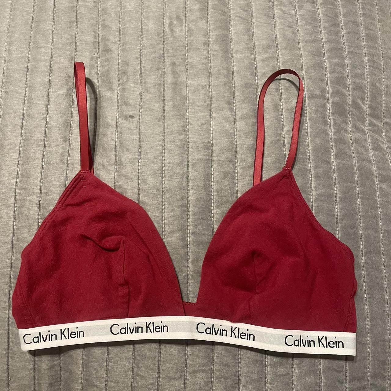 Calvin Klein Women's Red Bra | Depop