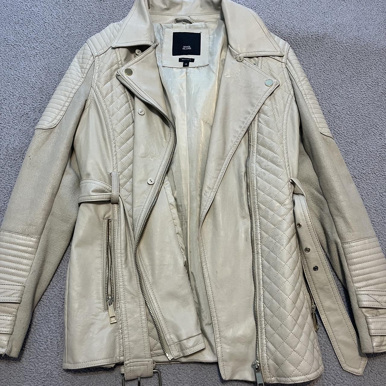 cream river island jacket perfect for autumn... - Depop