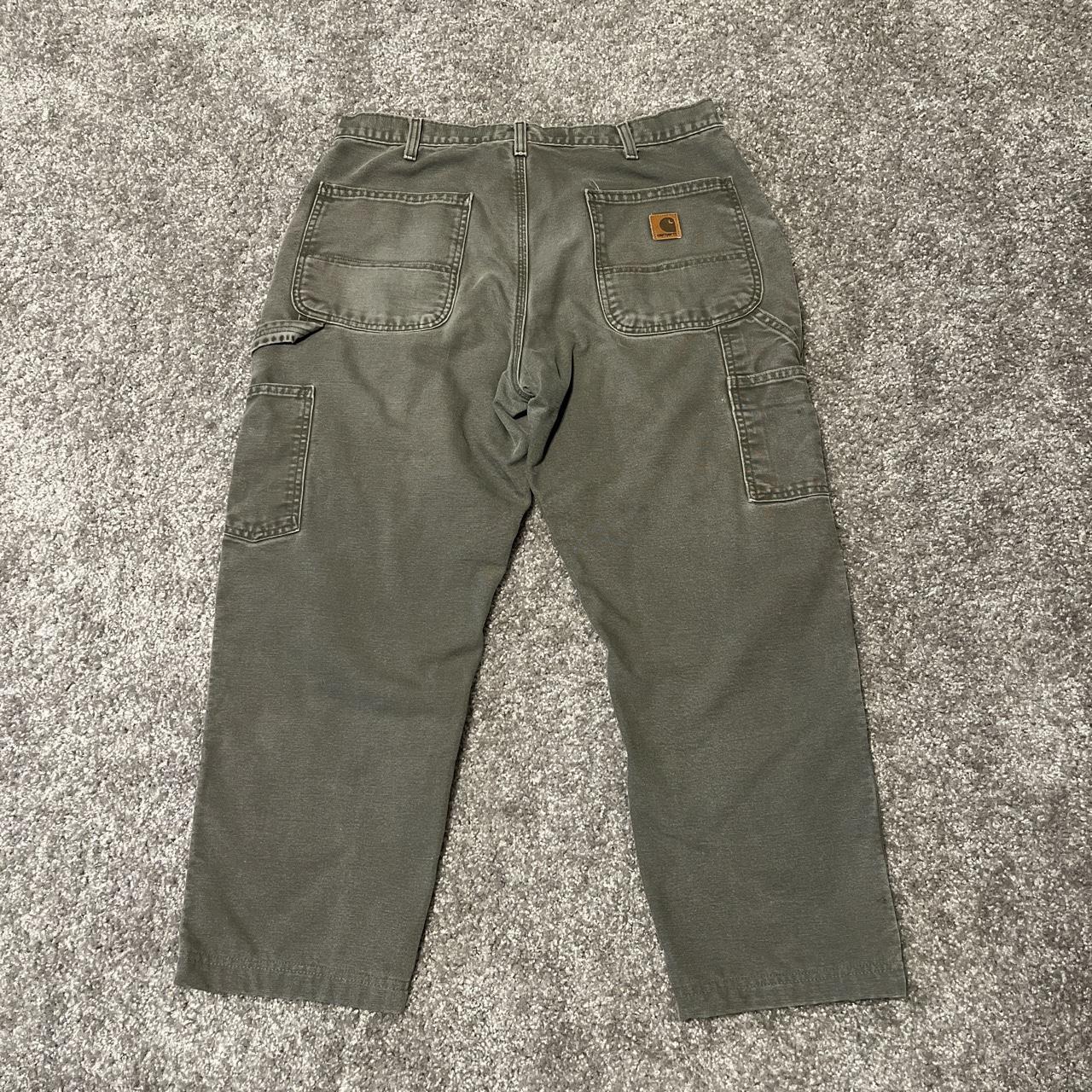 Khaki Green Carhartt Pants 36x28 Dungaree Fit - Depop