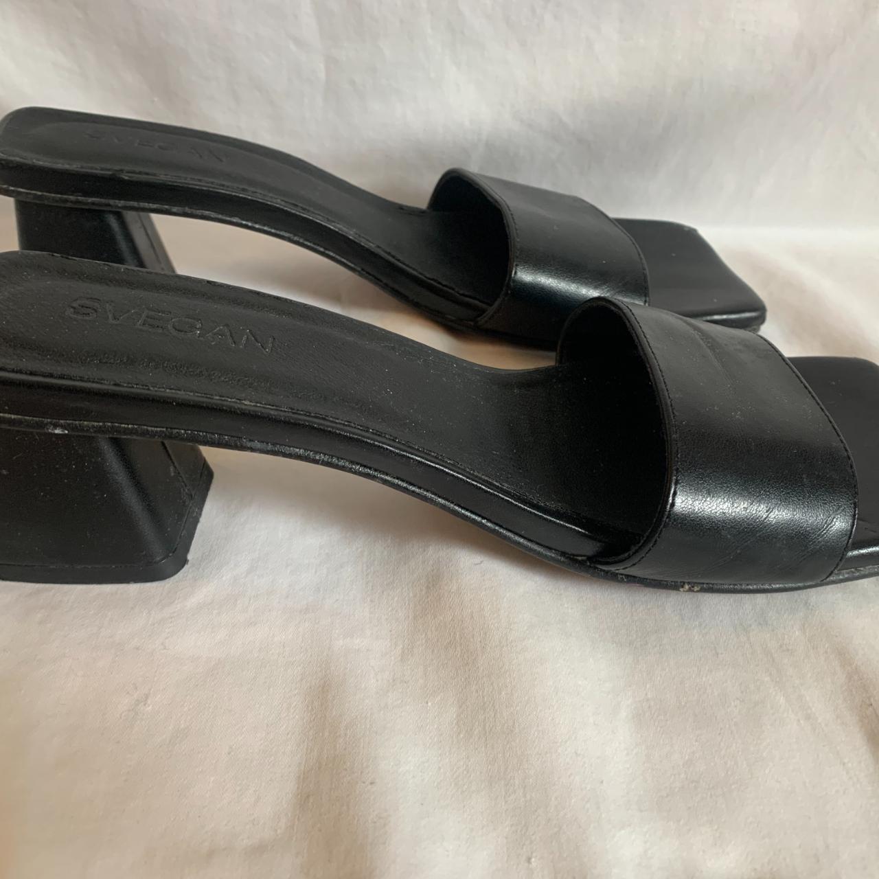 Alohas heeled black vegan leather sandals. Size 39.... - Depop