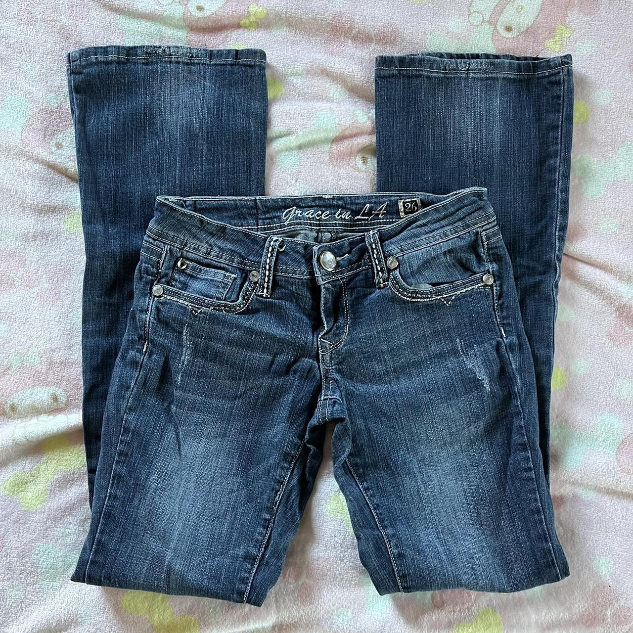 grace in LA jeans usa ~ low waisted and boot cut :)... - Depop