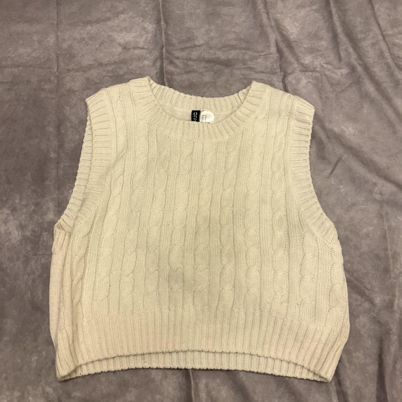 Cream sweater vest - Depop