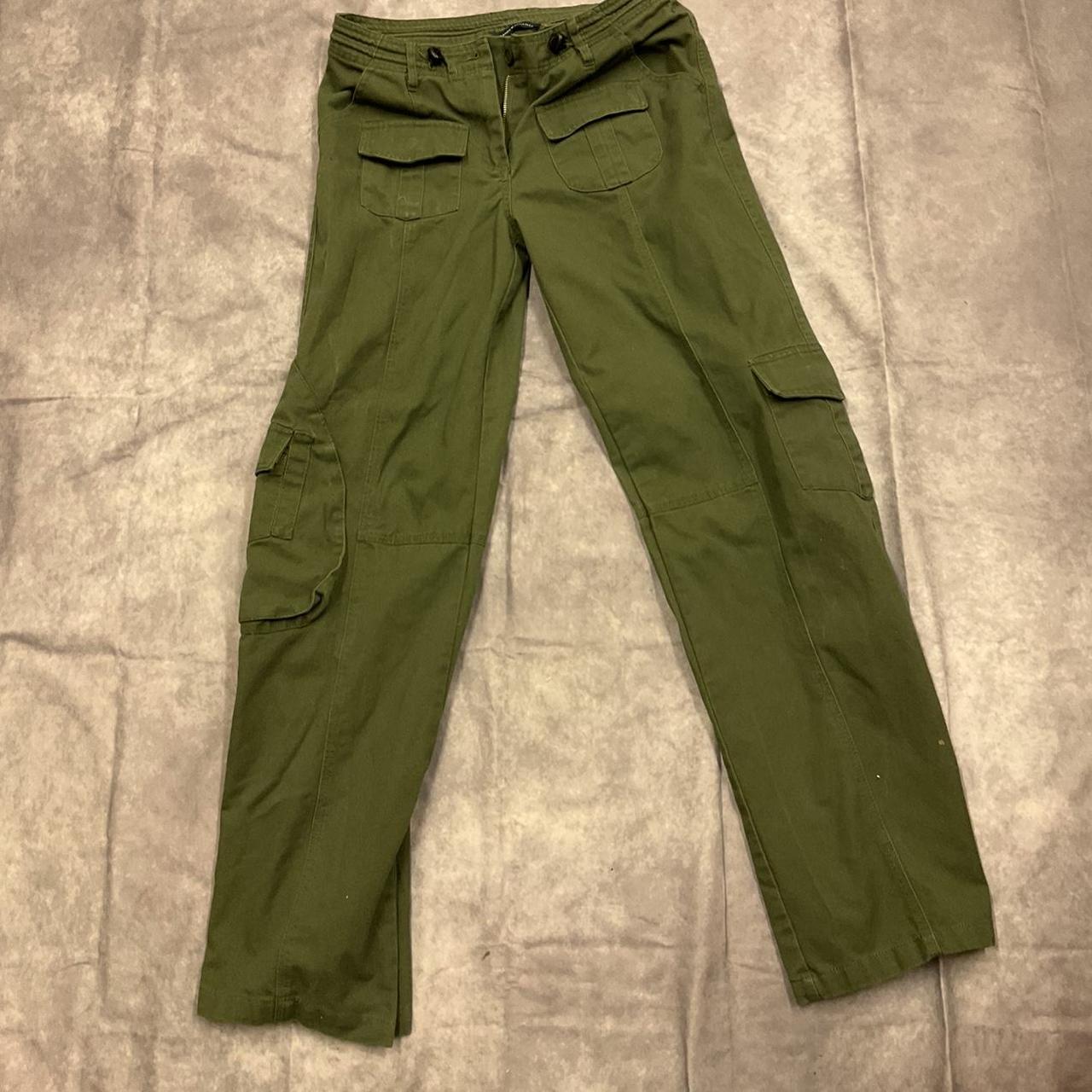 Green brandy Melville cargo pants - Depop