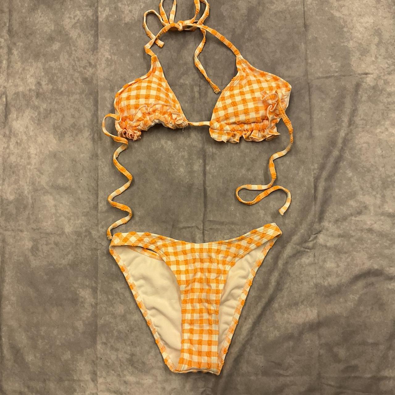Orange gingham bikini wild fable Depop