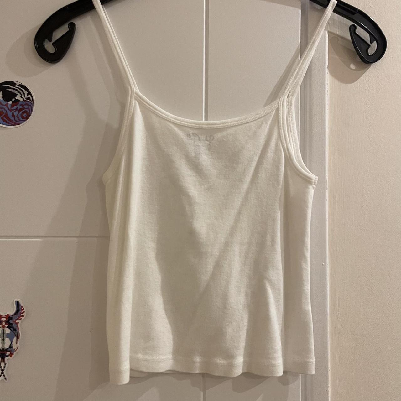 Brandy Melville cute baby and stars white tank top... - Depop