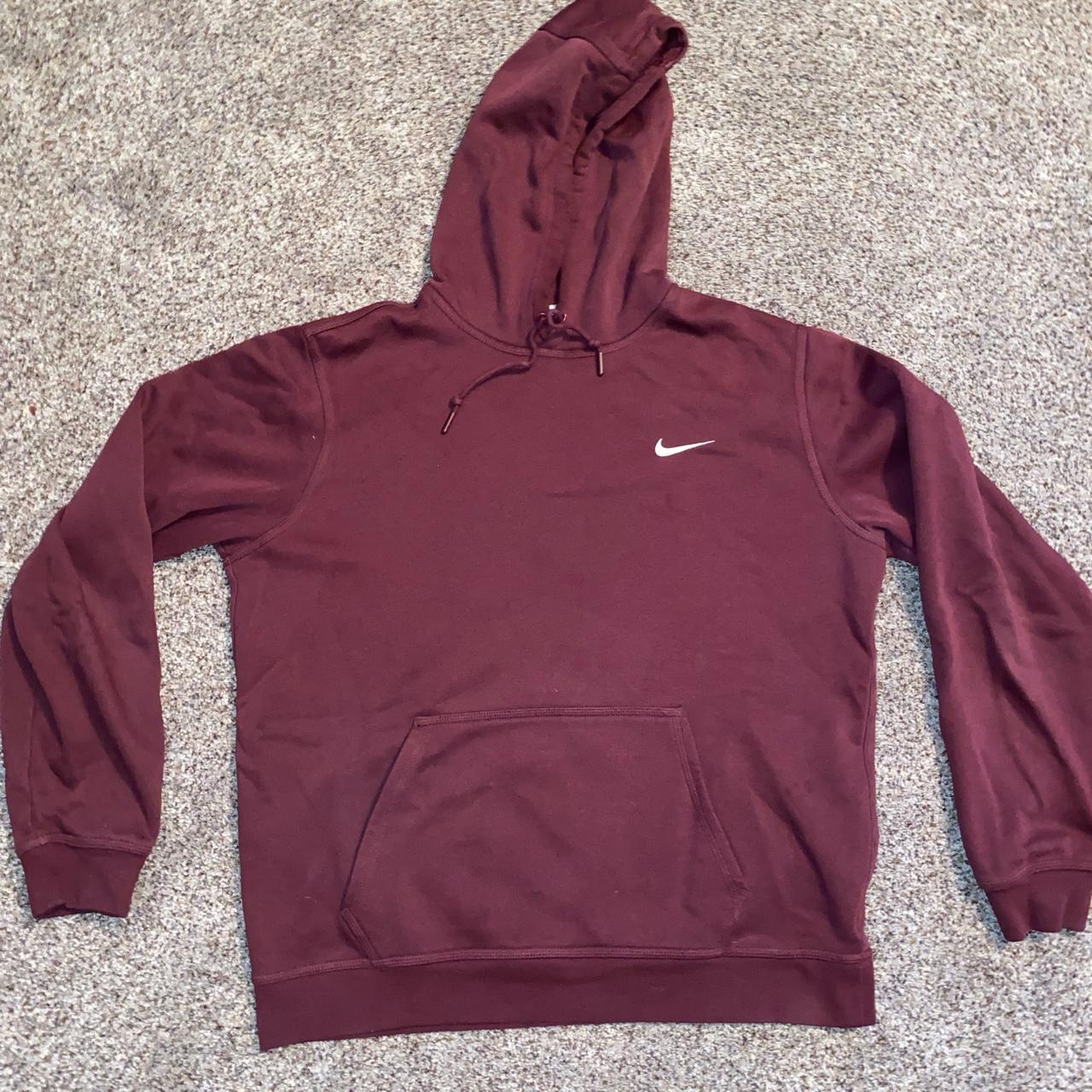 Red Nike hoodie Very clean Size L fits true to size - Depop