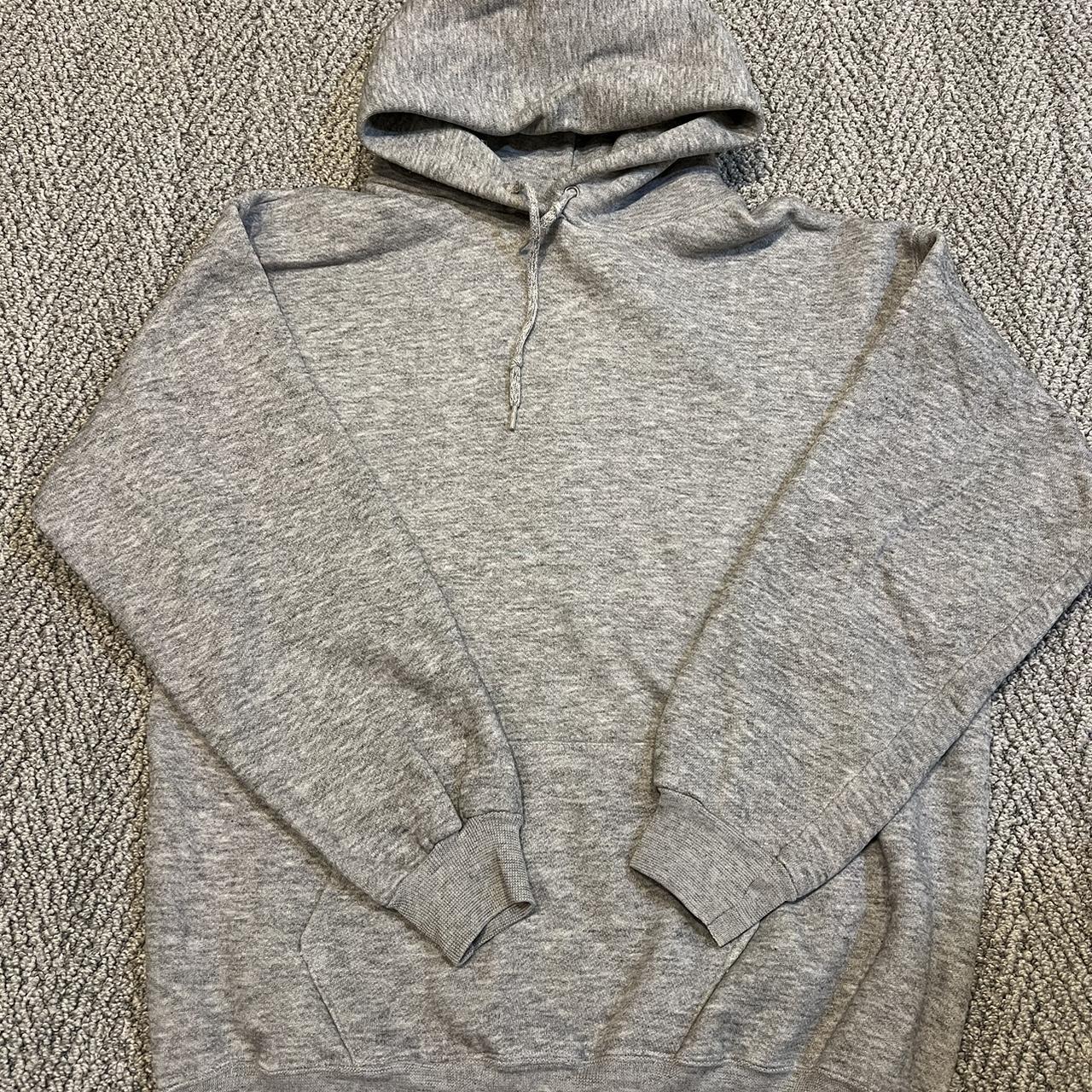 Vintage Gray Hoodie Fits like a M/L, has some usual... - Depop