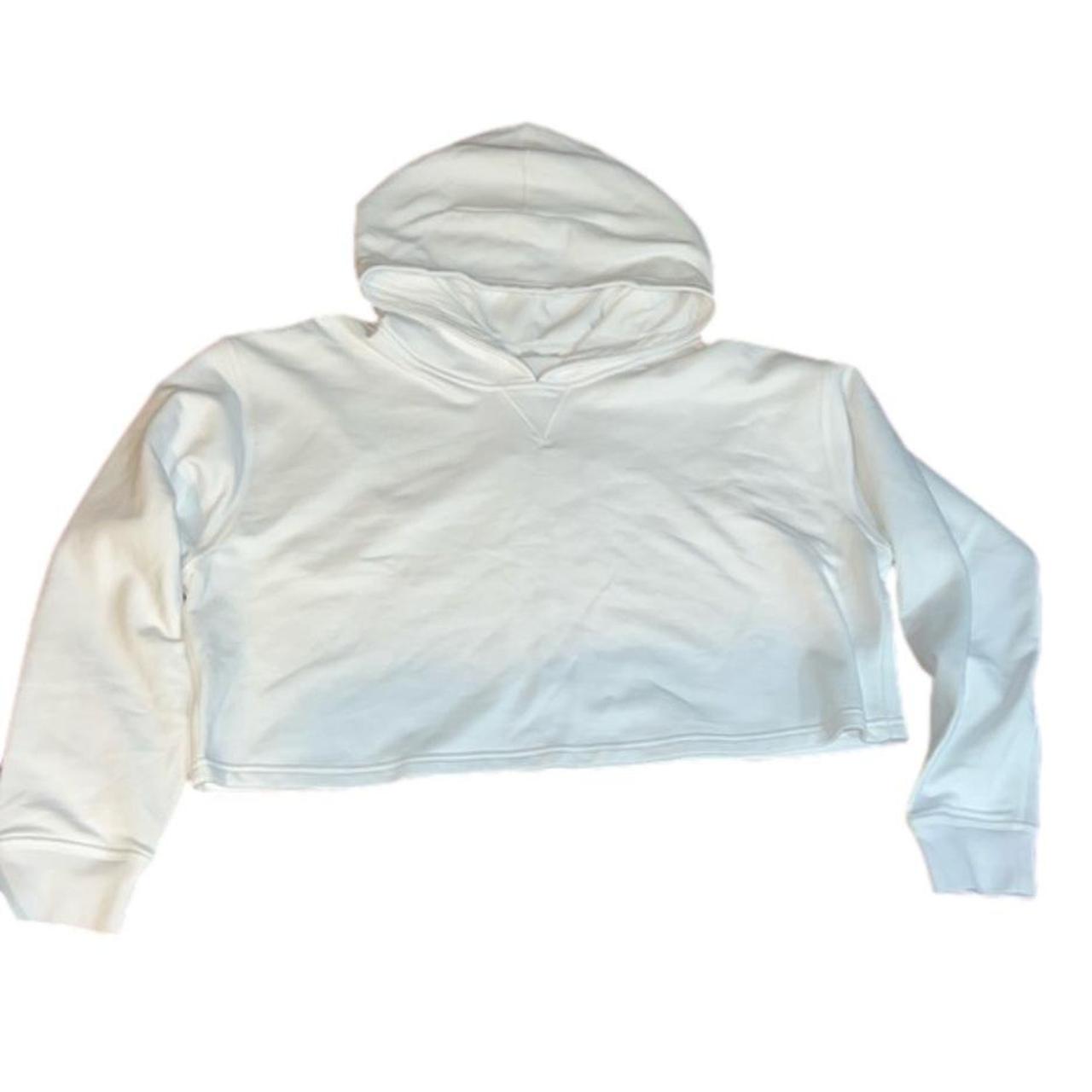 white cropped lululemon size 20 women's hoodie. - Depop
