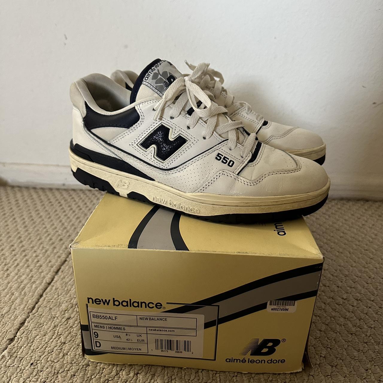 New Balance 550 Aime Leon Dore - White/Navy Good... - Depop