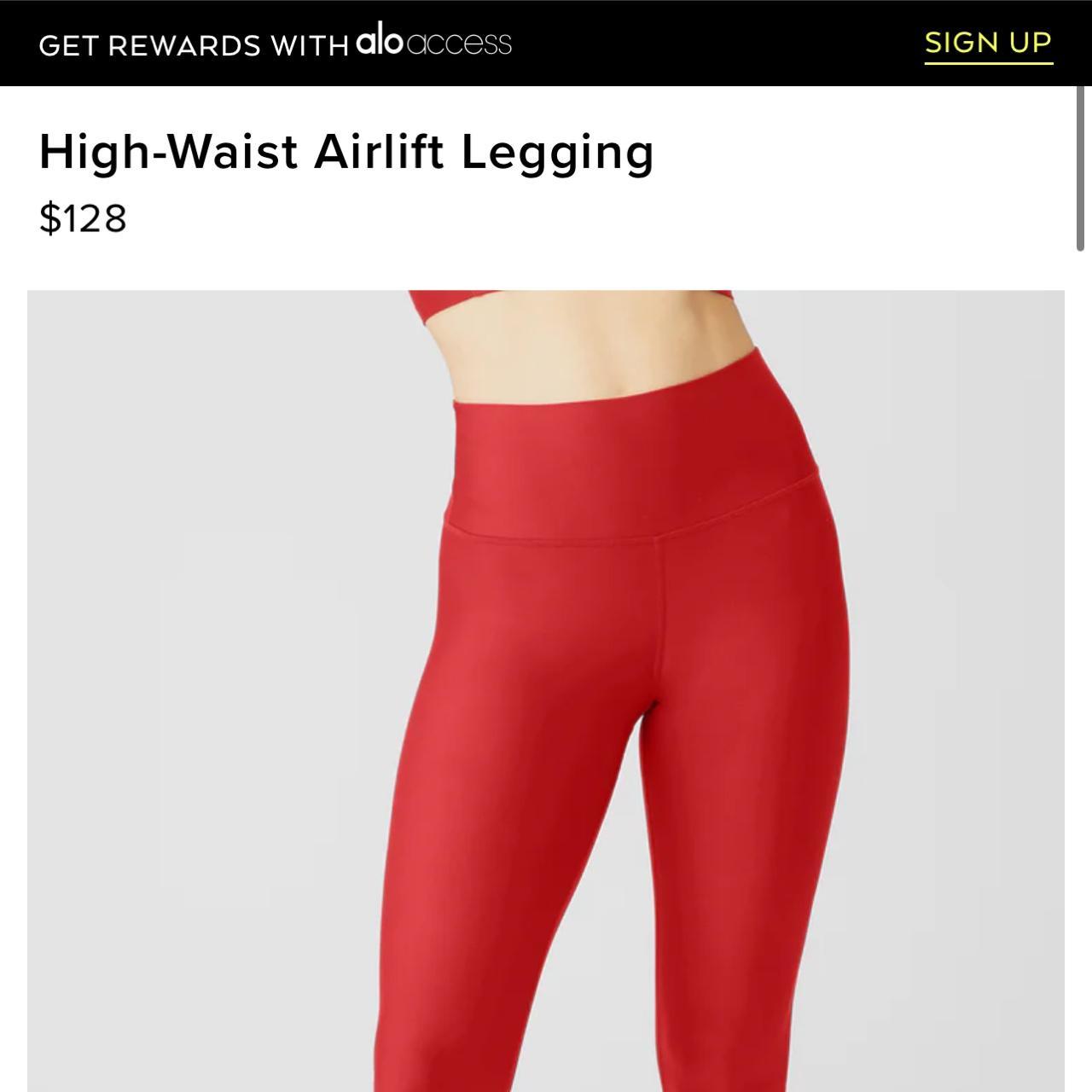 Alo yoga red airlift leggings high waisted . Size - Depop