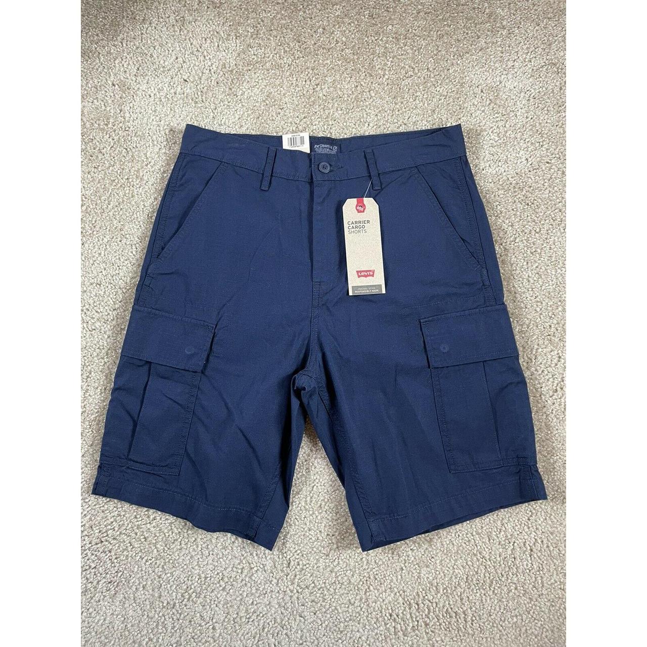 Levi's Men's Navy and Blue Shorts | Depop