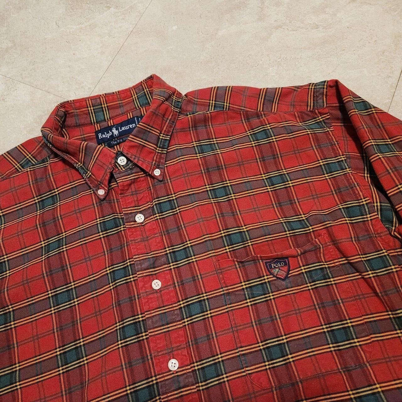 VTG Polo Ralph Lauren Mens 2XL The Big Shirt Red... - Depop