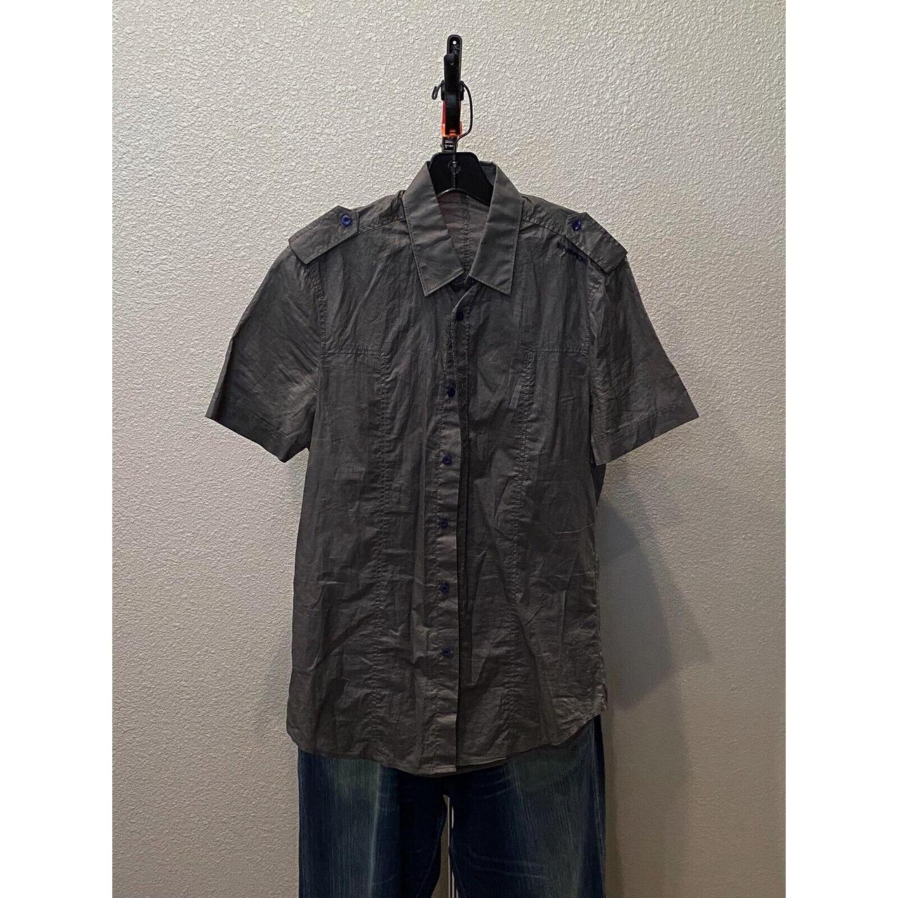 Energie Italy Grayish Short Sleeve Button Up Shirt - Depop