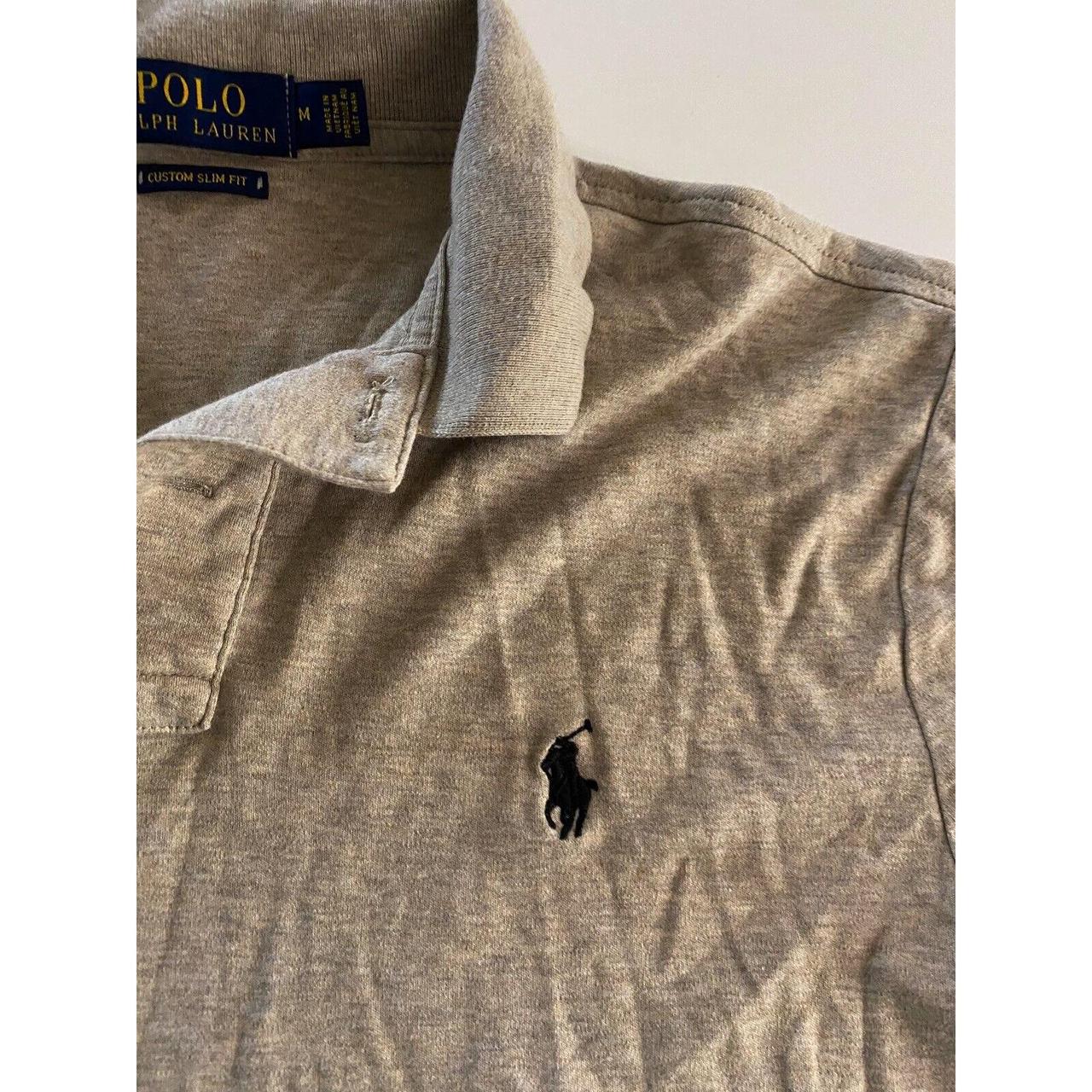 Polo Ralph Lauren Tan Black Pony Slim Fit POLO SHIRT... - Depop