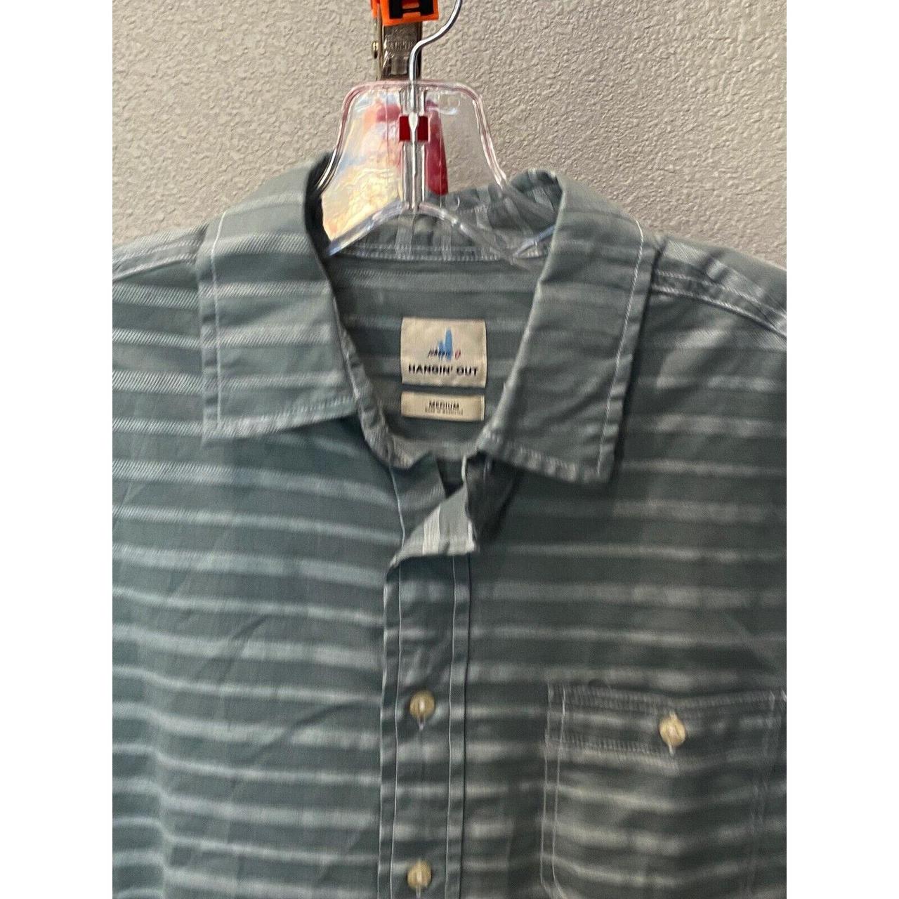 Johnnie O Hanging Out Stripe SHORT SLEEVE BUTTON UP... - Depop