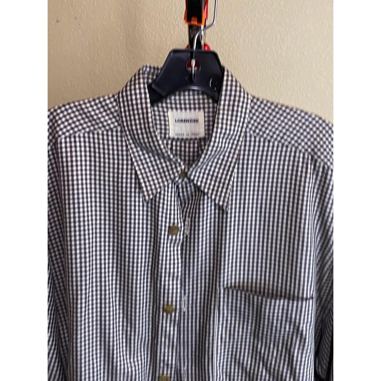 Lorenzini Italy Check LONG SLEEVE SHIRT Large L 16.5... - Depop