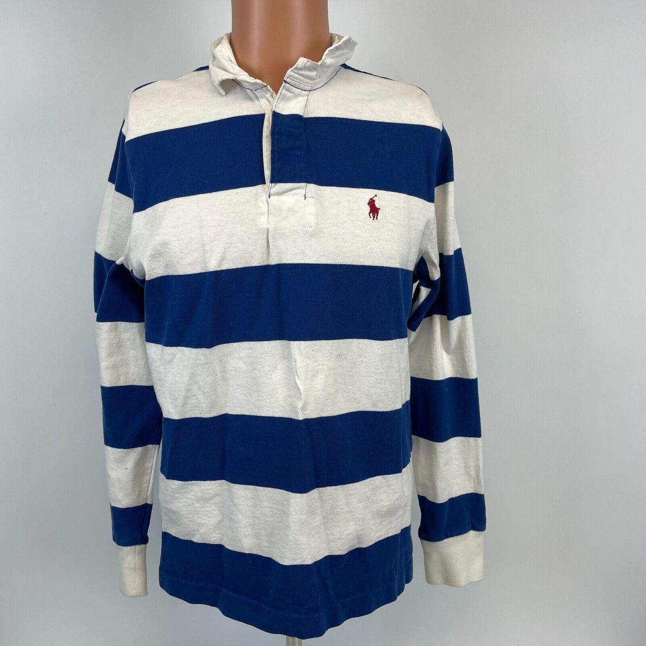 Polo Ralph Lauren Men's White and Blue Poloshirts Depop