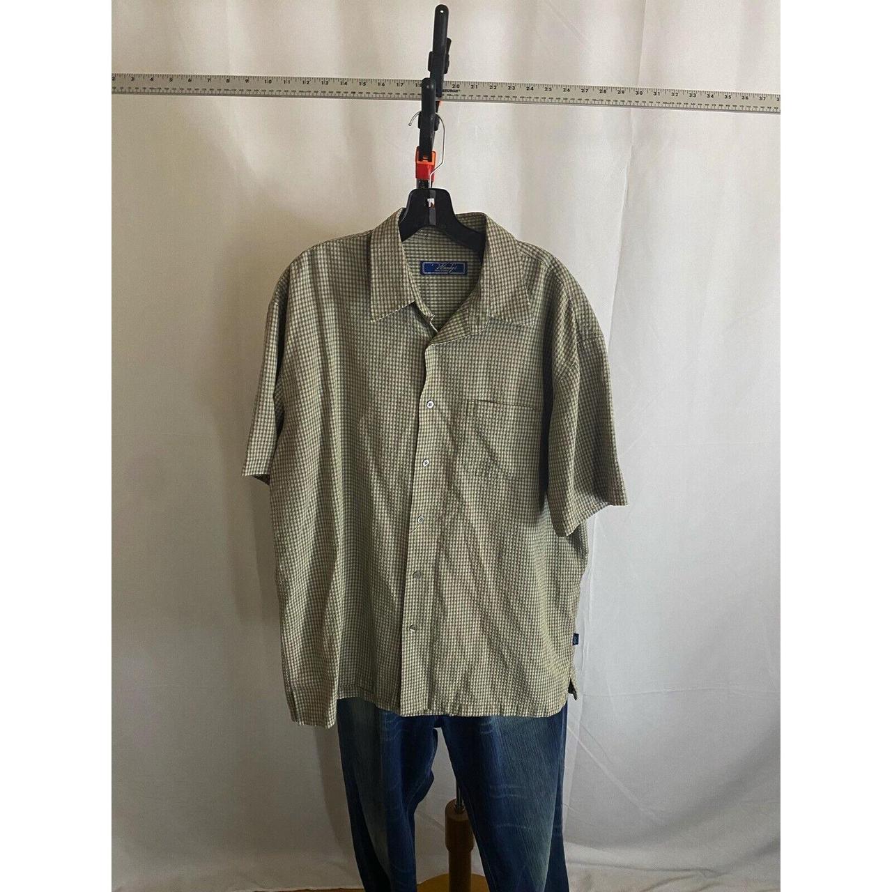 Woodys Retro Lounge Tan Check SHORT SLEEVE BUTTON UP... - Depop