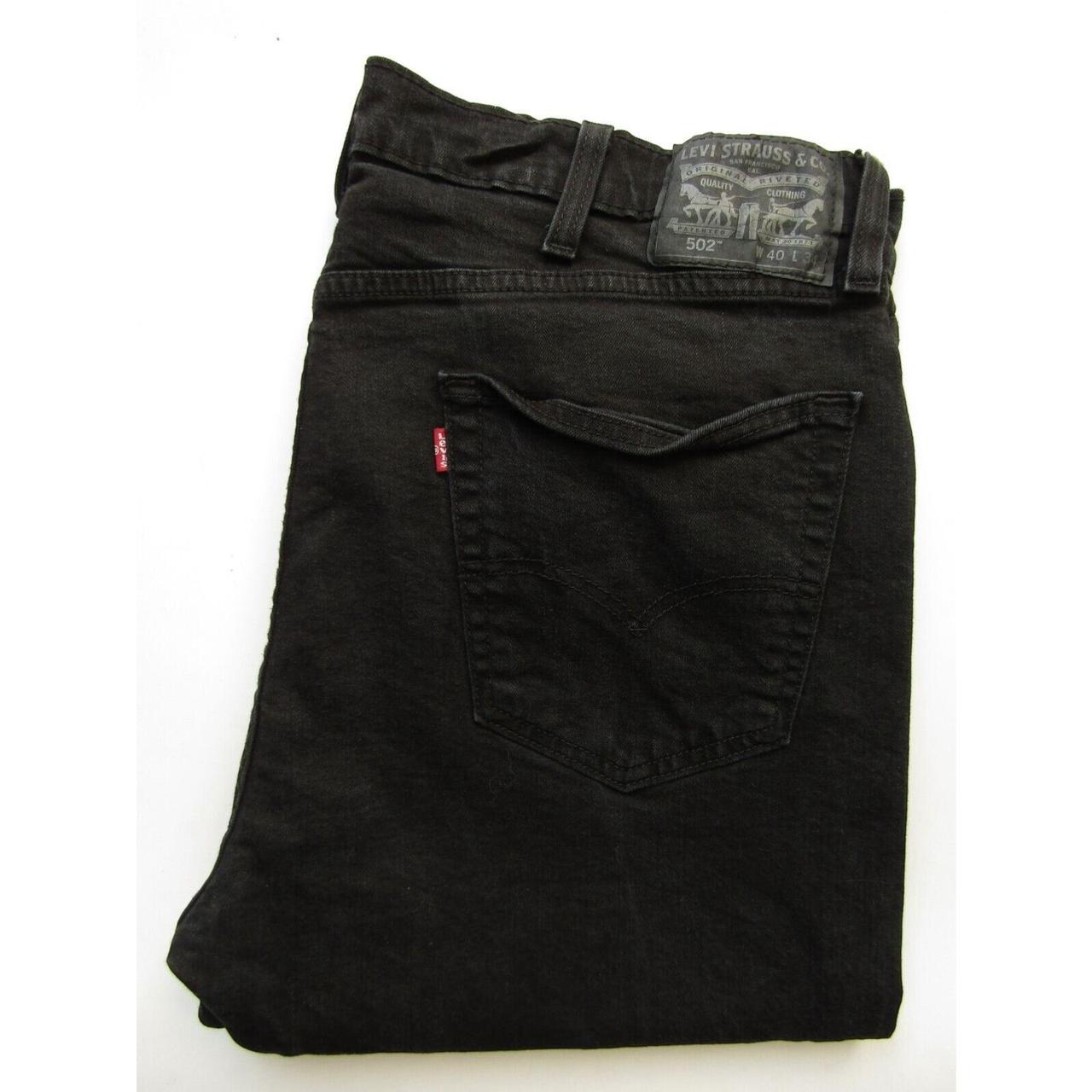 LEVI'S MEN'S 502 JEANS REGULAR TAPERED W40 L29 BLACK... - Depop