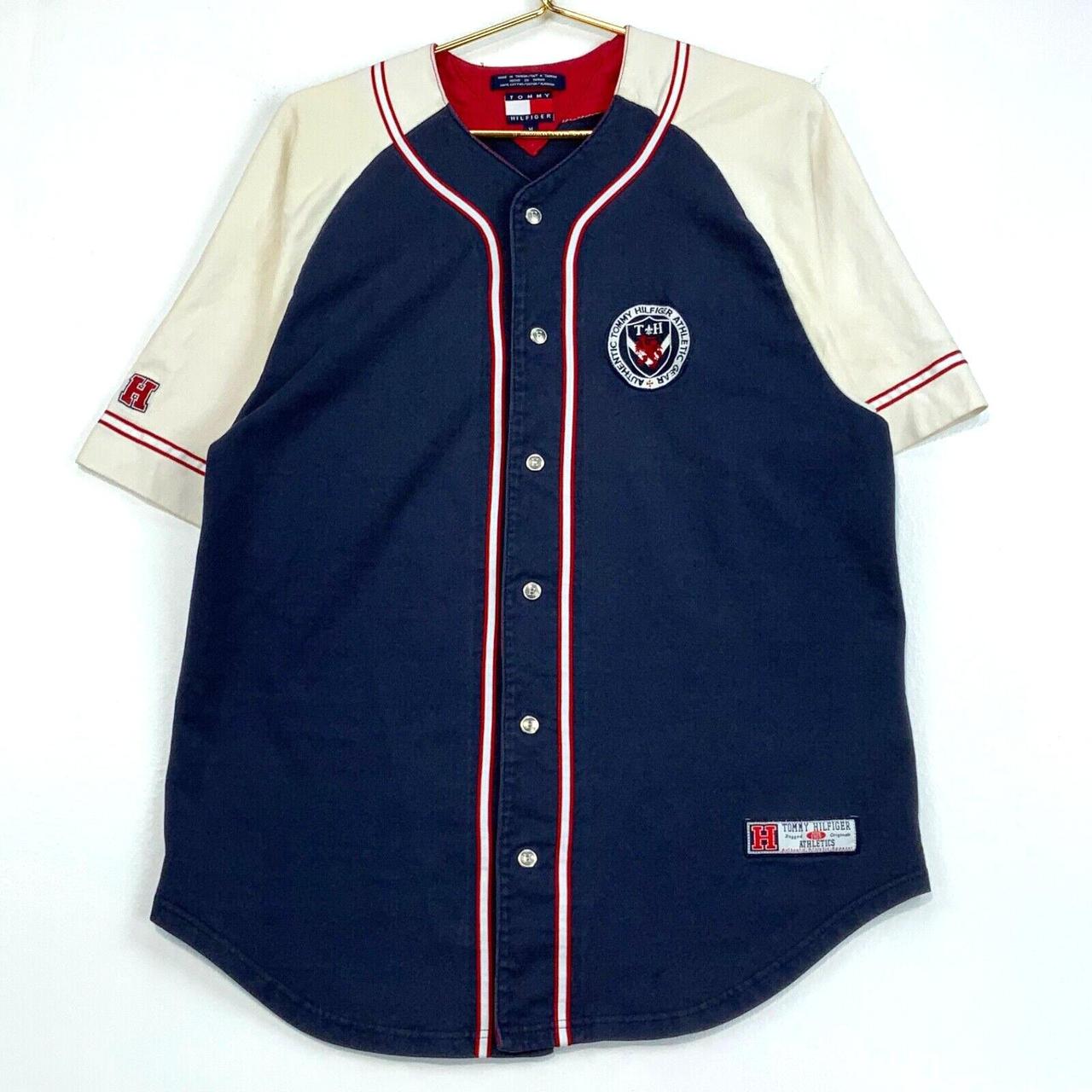 VINTAGE TOMMY HILFIGER ATHLETIC GEAR BASEBALL JERSEY... Depop