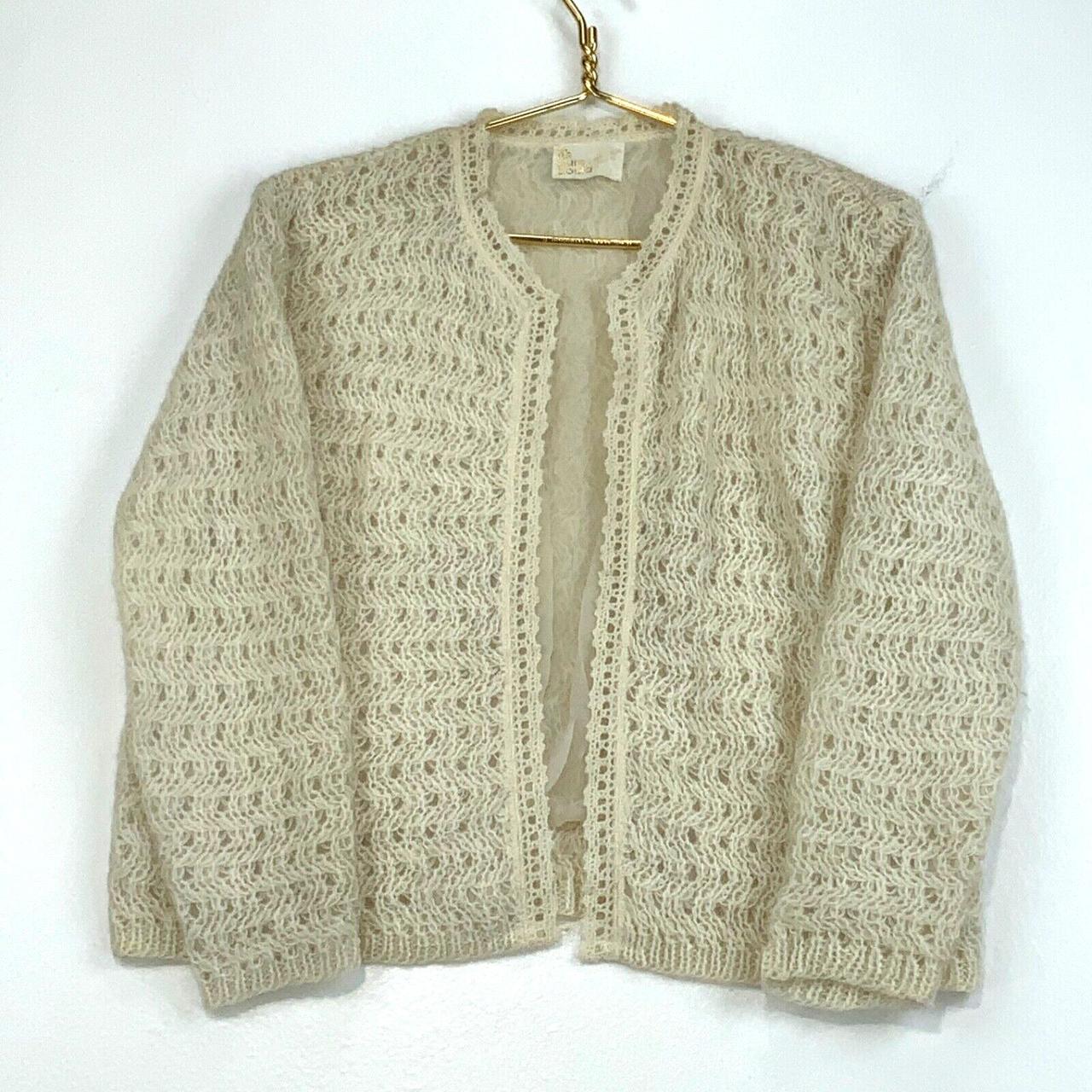 VINTAGE SIDNEY GOULD WOMEN'S KNIT CARDIGAN MEDIUM... - Depop