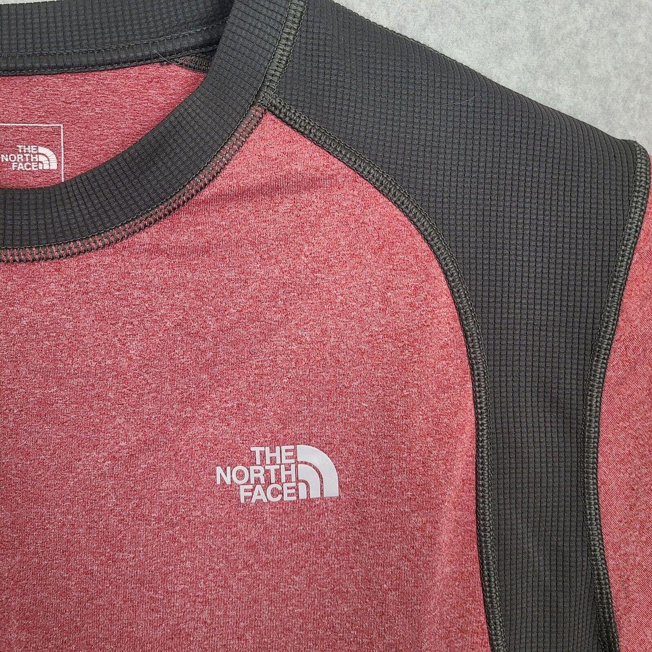 THE NORTH FACE T SHIRT POLYESTER RED GRAY CREW NECK... Depop