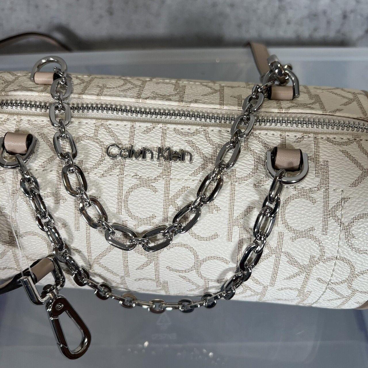 Calvin Klein Saffiano Domed Chain Crossbody - Depop