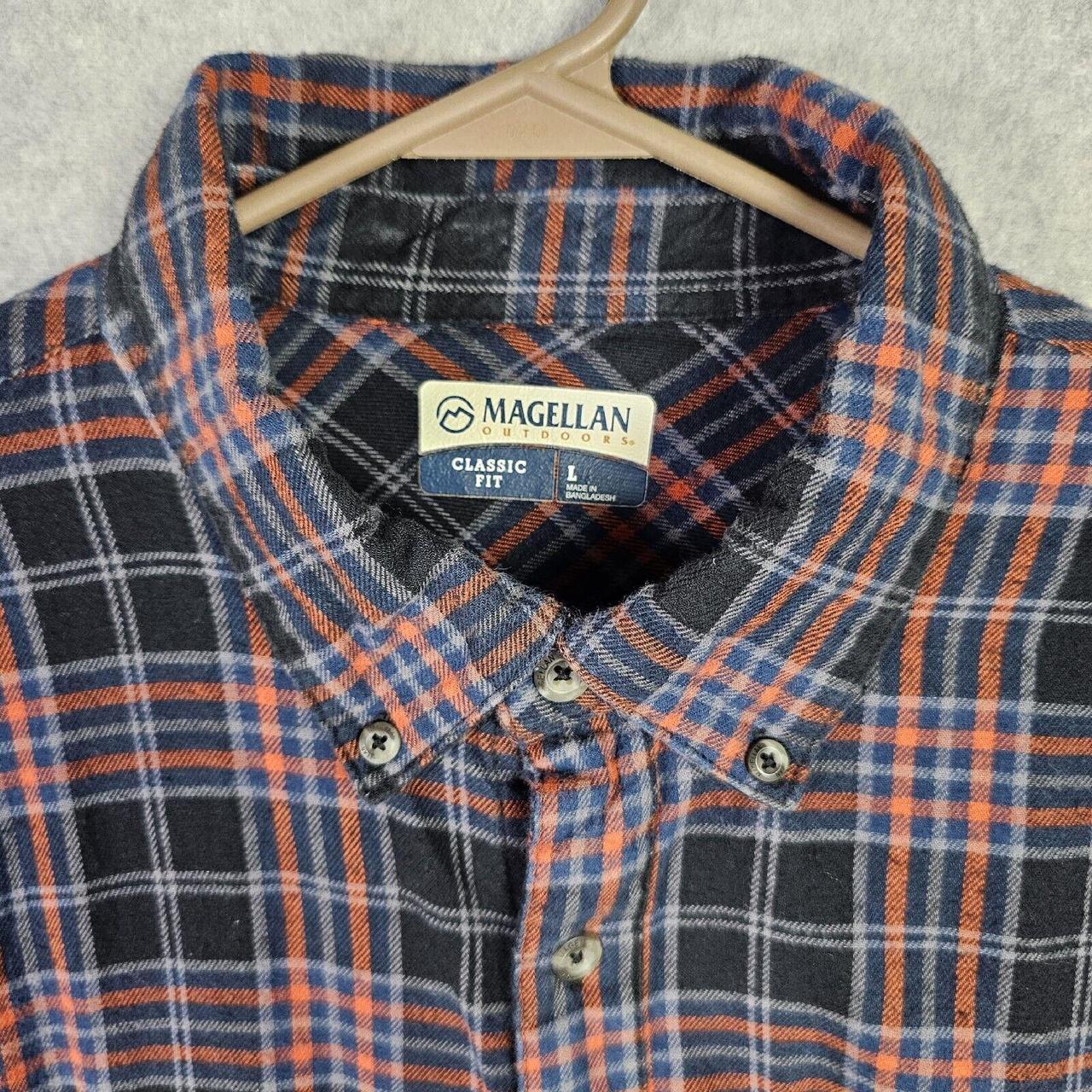 Magellan Outdoors Shirt Mens Large Gray Black - Depop