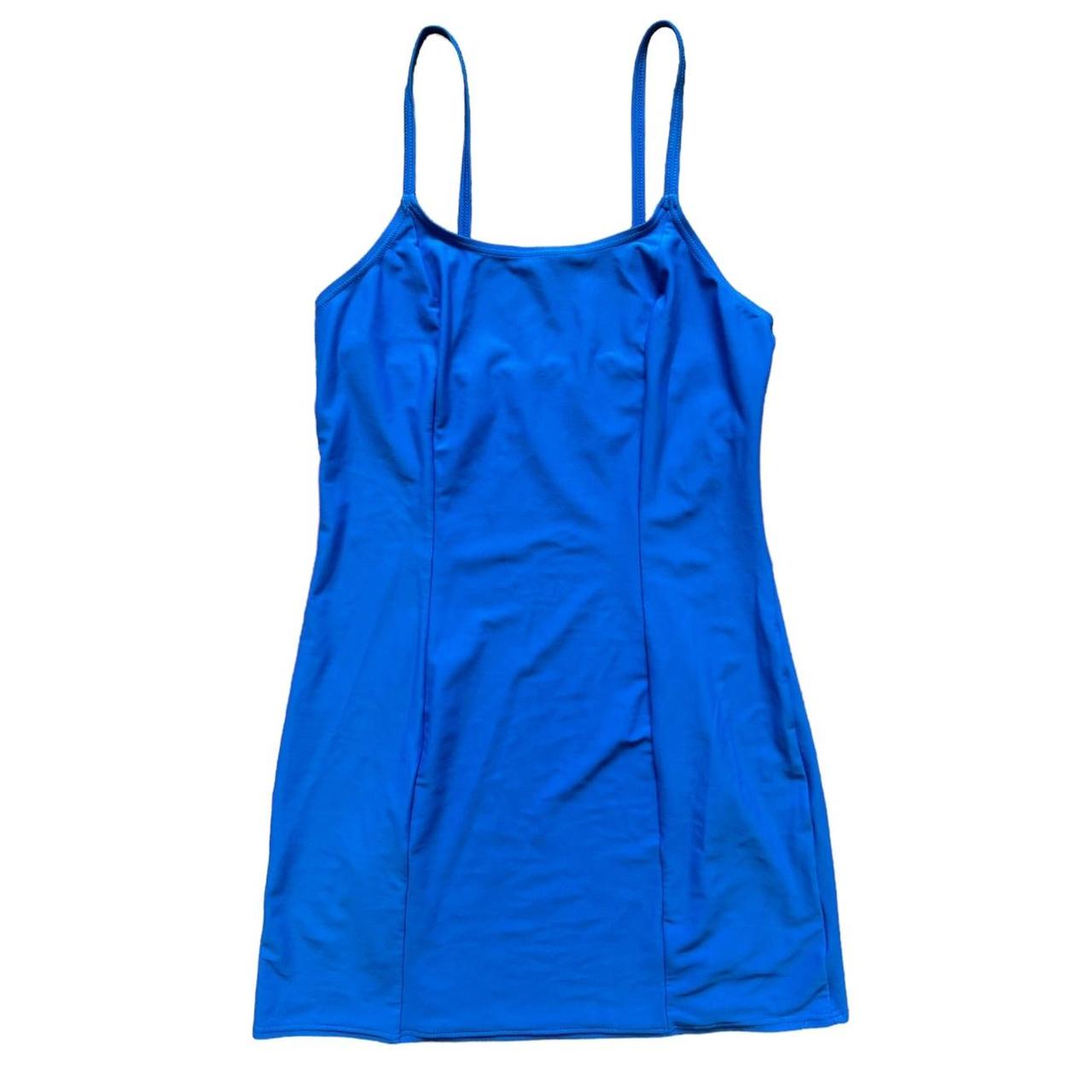 Vintage y2k blue stretchy mini summer dress Size... - Depop