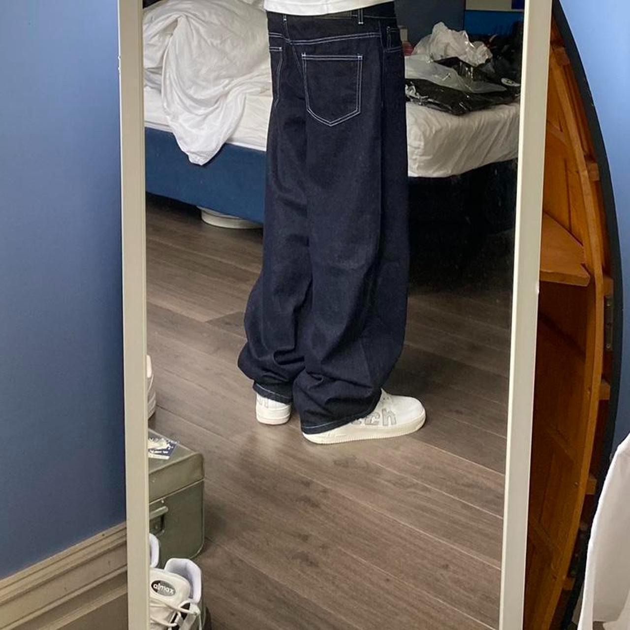 Baggy blue jeans. White stitching 🛹 Size W34 L32 🛹... Depop