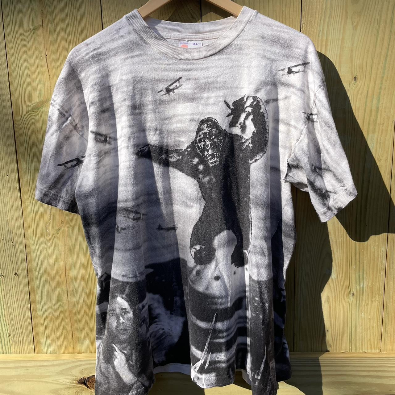 vintage stanley desantis king kong aop tee worn in... - Depop