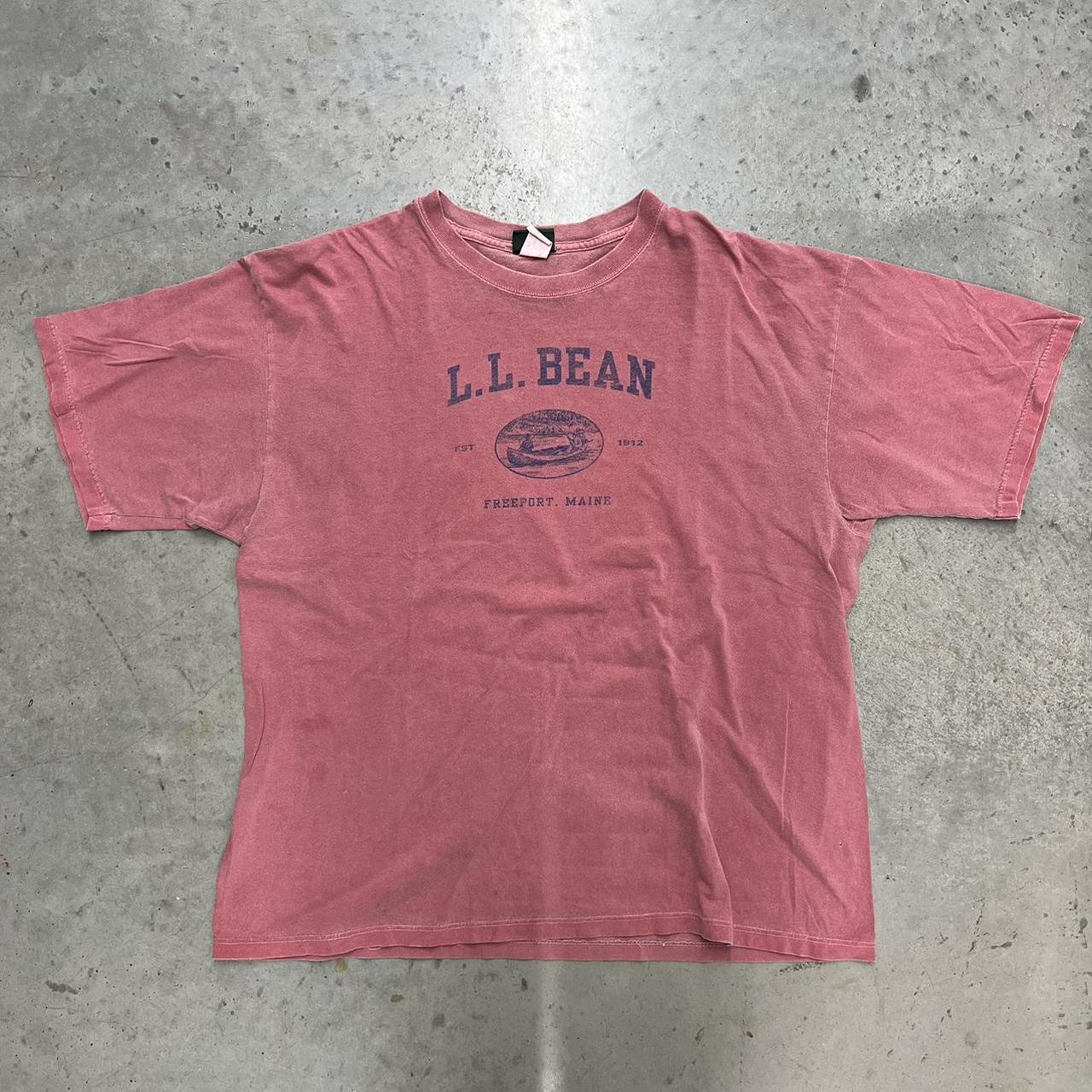 L.L.Bean Men's Pink T-shirt | Depop