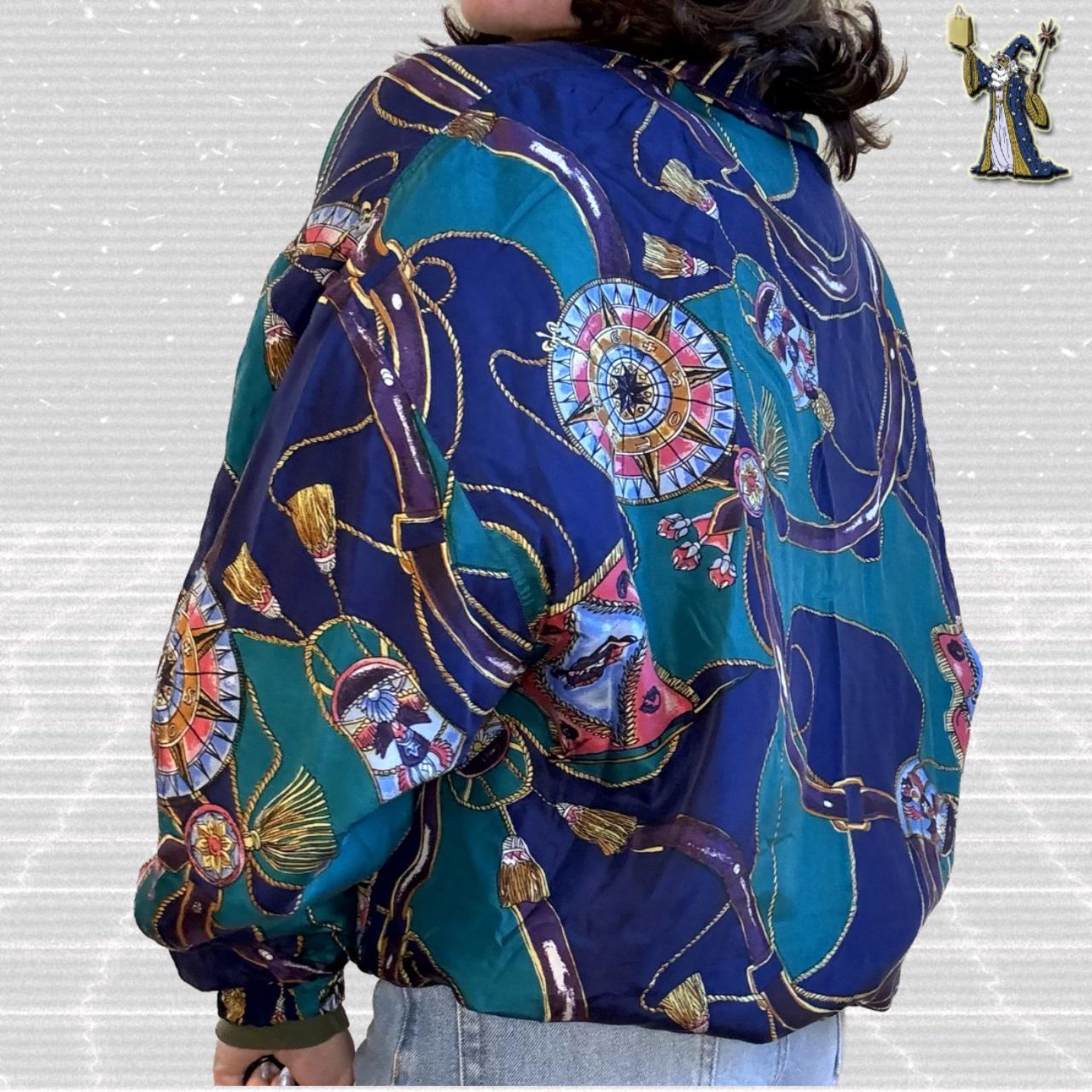 80's Vintage Silk Glam Windbreaker, Size | Depop