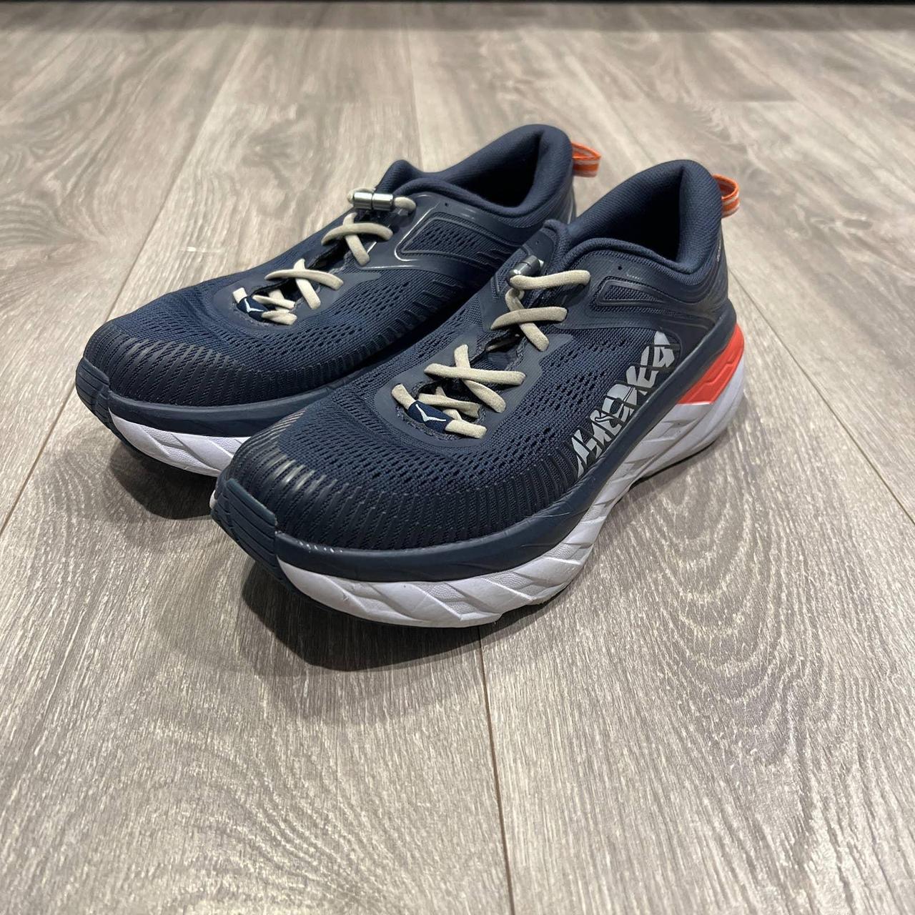 Hoka One One Women's Blue and Orange Trainers | Depop