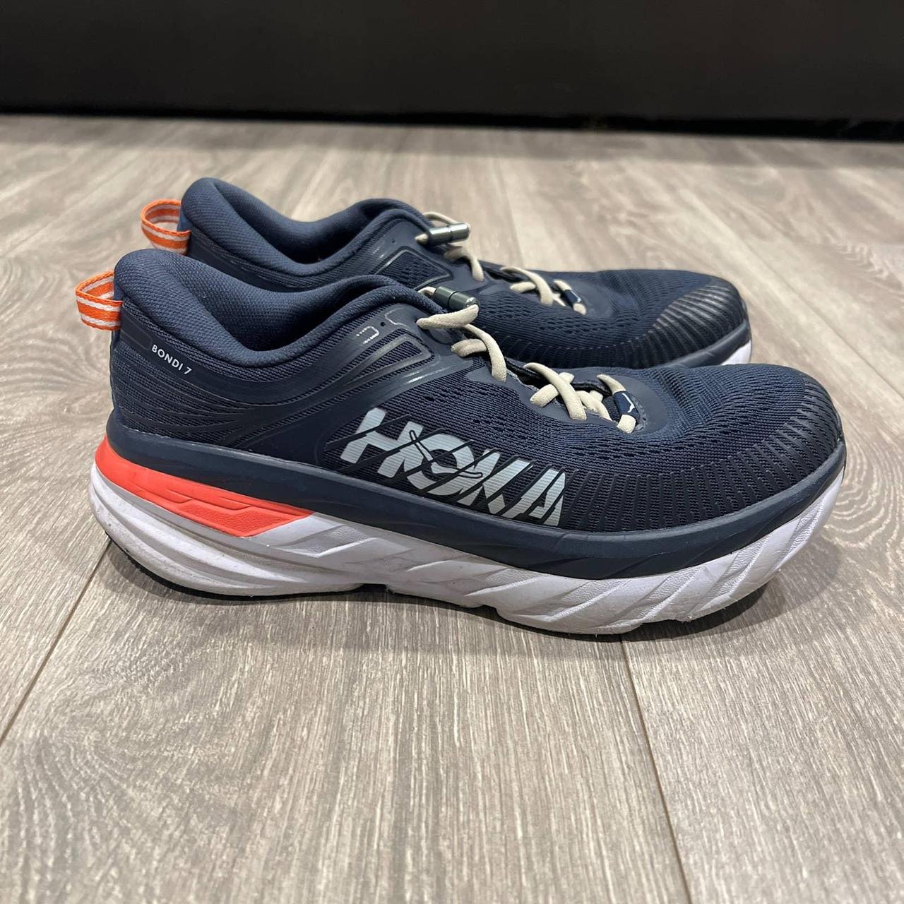 Hoka One One Women's Blue and Orange Trainers | Depop