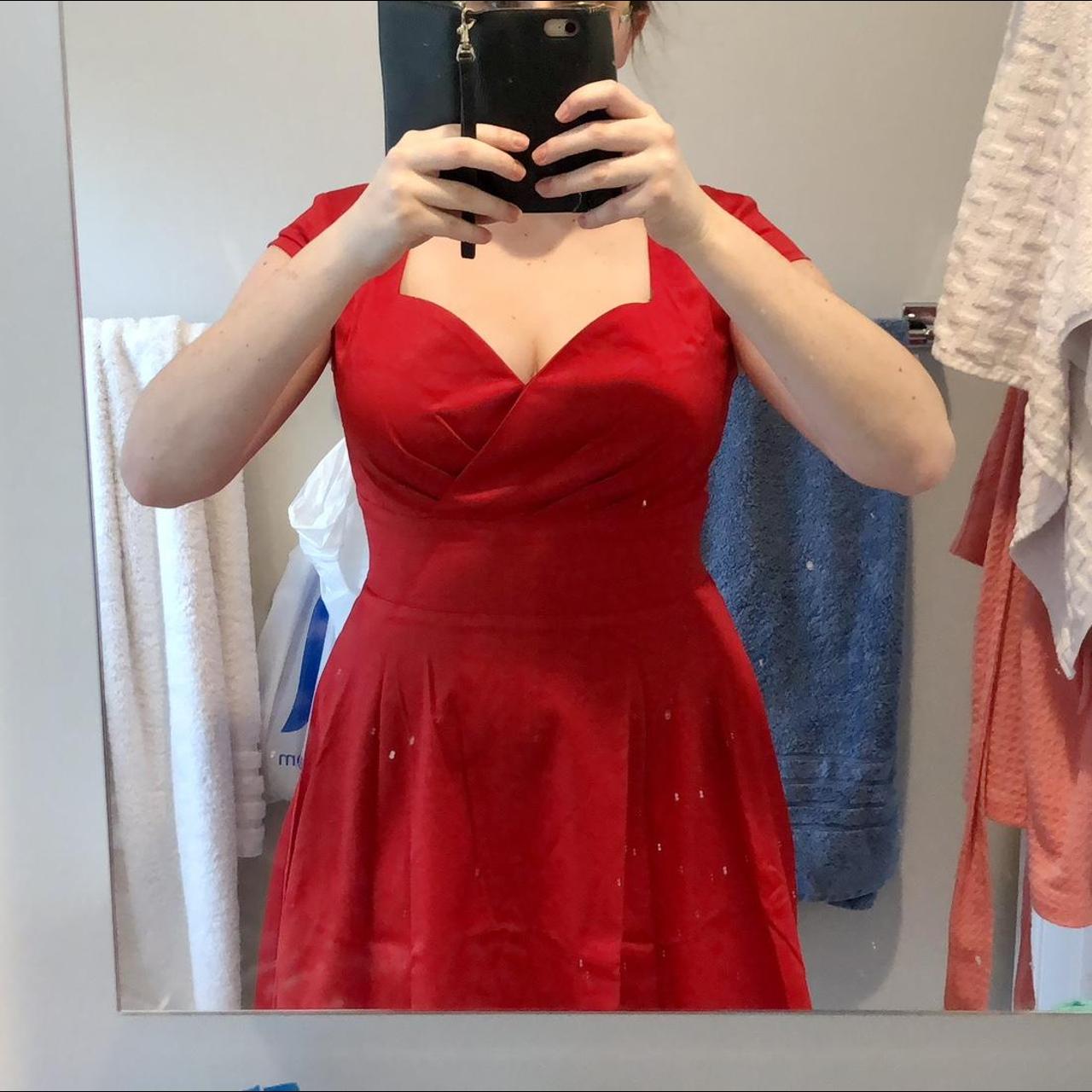 bright red cocktail dress