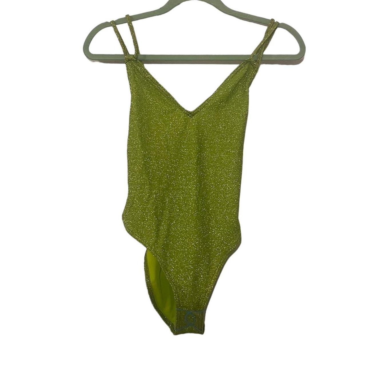 ASOS green sparkle one piece swimsuit tagged size... Depop