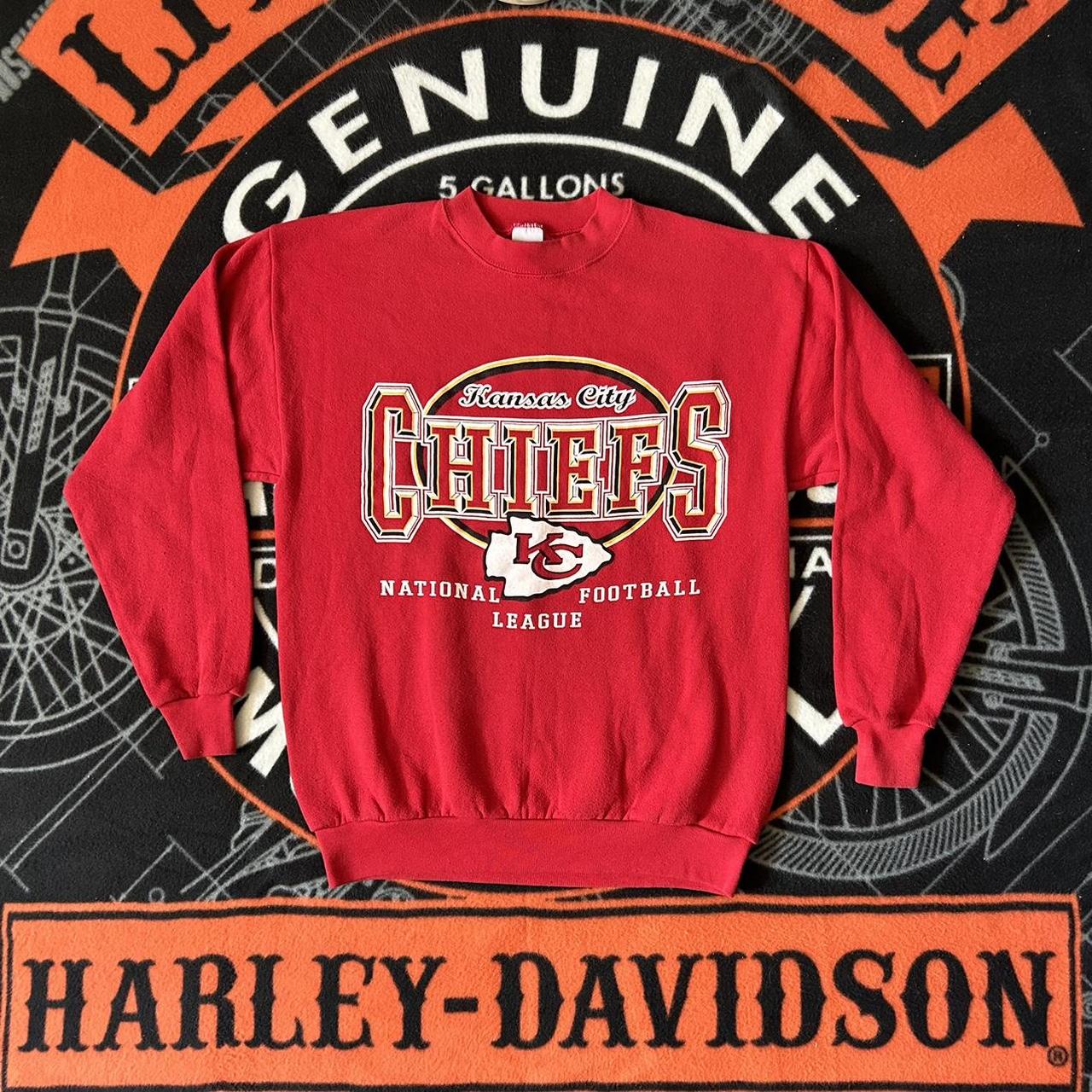 1996 RARE Vintage Chiefs crewneck. Crazy big front & - Depop