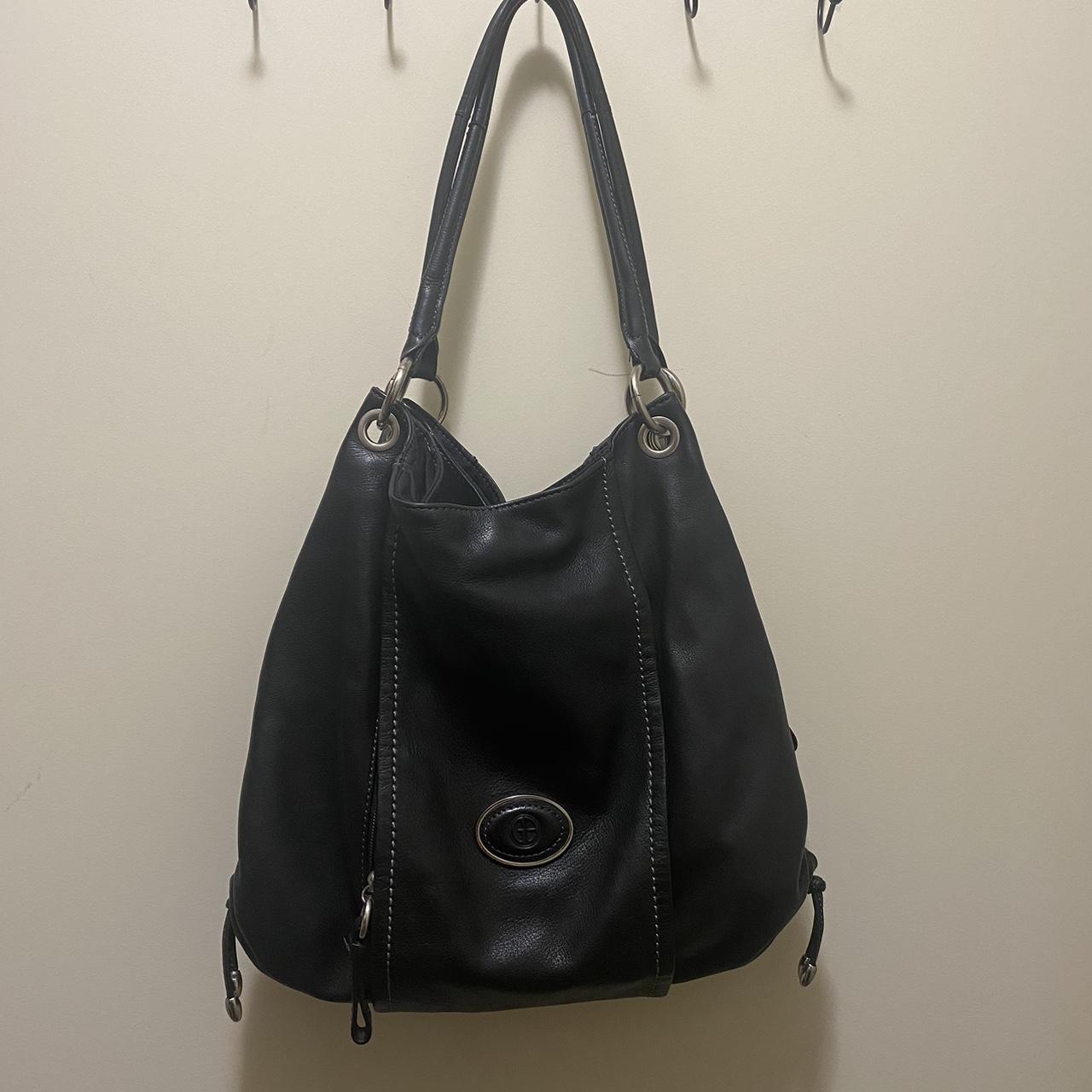 vintage giani bernini hobo bag in black with silver... - Depop