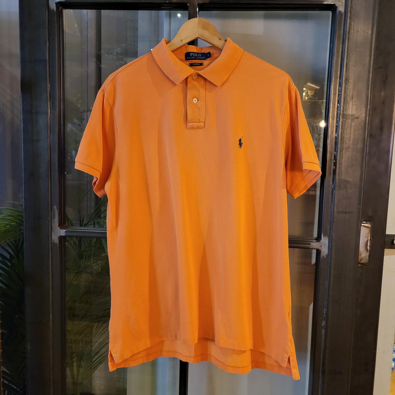 POL051 Vintage Ralph Lauren Orange Polo Shirt. Depop